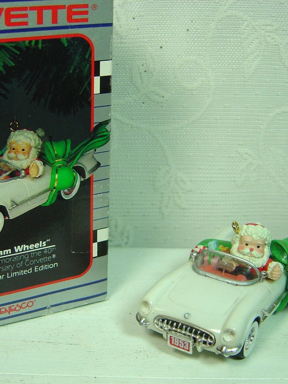 Vintage Enesco ornament-"Dream Wheels"-Corvette 40th anniversary-1953-1993